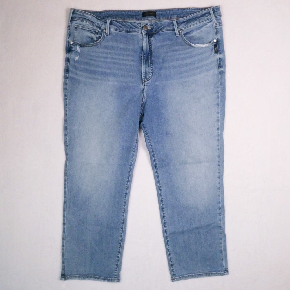 Silver Jeans Isbister Ankle Straight Leg Jeans Size 24W Cropped Stretch Denim